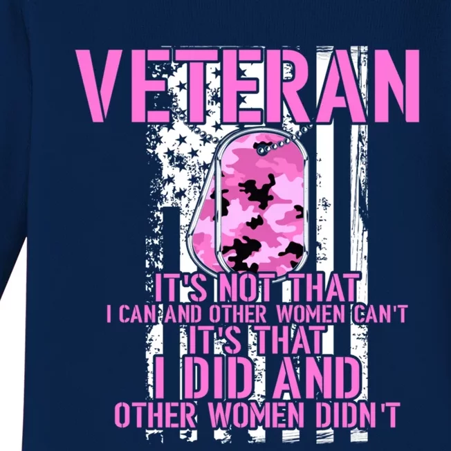 I Did And Other Didnt Usa Veteran Female Funny Gift Baby Long Sleeve Bodysuit