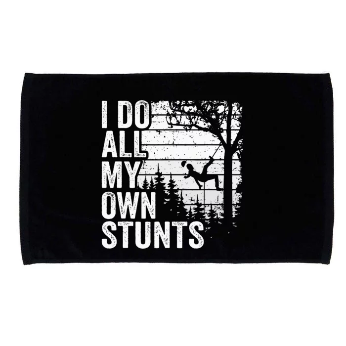 I Do All My Own Stunts Arborist Vintage Tree Climber Microfiber Hand Towel