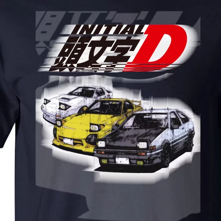 Initial D Ae86 &Amp; Rx7 Sketch Tall T-Shirt