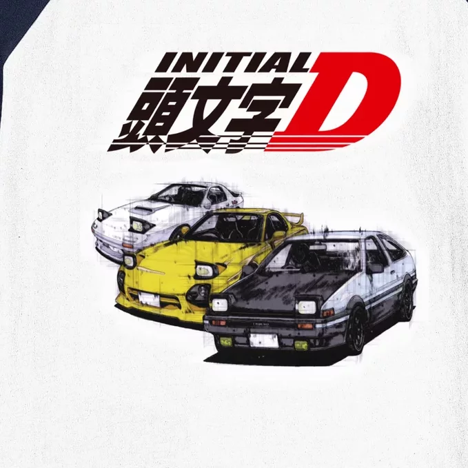 Initial D Ae86 &Amp; Rx7 Sketch Baseball Sleeve Shirt