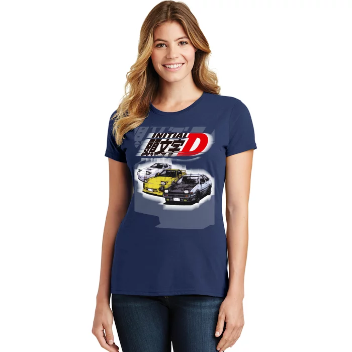 Initial D Ae86 &Amp; Rx7 Sketch Women's T-Shirt