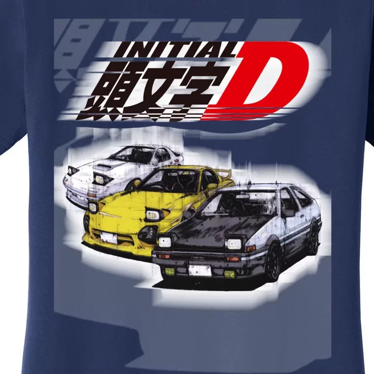 Initial D Ae86 &Amp; Rx7 Sketch Women's T-Shirt