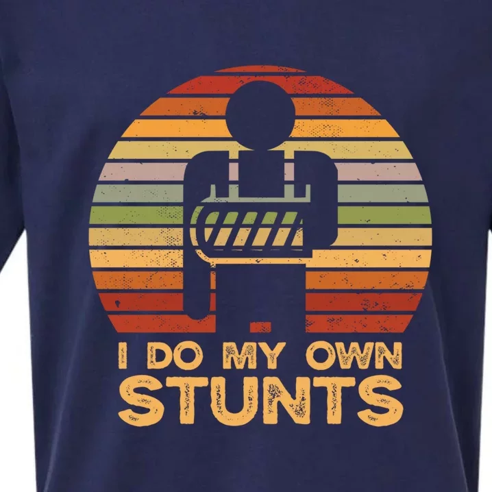 I Do All My Own Stunts Funny Broken Bones Gift Sueded Cloud Jersey T-Shirt