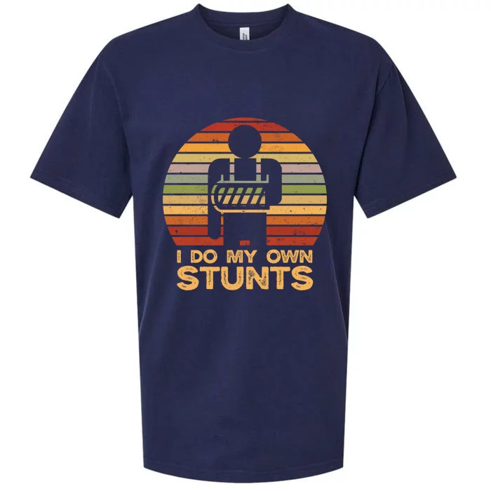 I Do All My Own Stunts Funny Broken Bones Gift Sueded Cloud Jersey T-Shirt