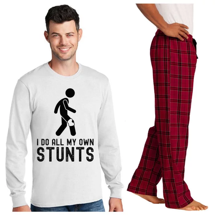 I Do All My Own Stunts Injury Knee Surgery Recovery Long Sleeve Pajama Set