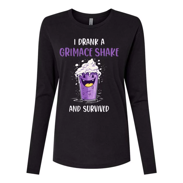 I drank a grimace shake and survived Womens Cotton Relaxed Long Sleeve T-Shirt