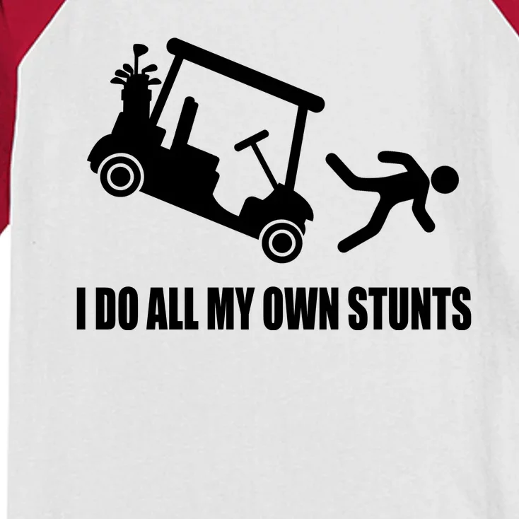 I Do All My Own Stunts Funny Golfer Kids Colorblock Raglan Jersey