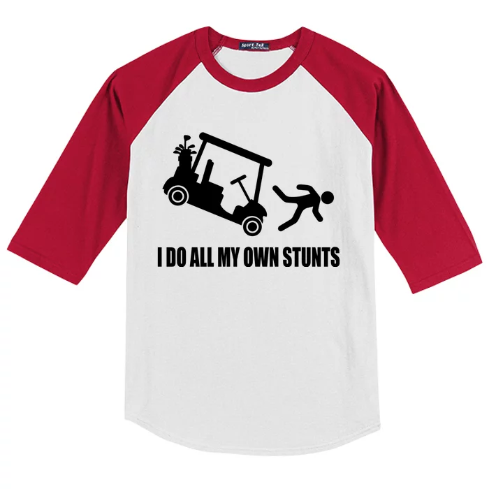 I Do All My Own Stunts Funny Golfer Kids Colorblock Raglan Jersey