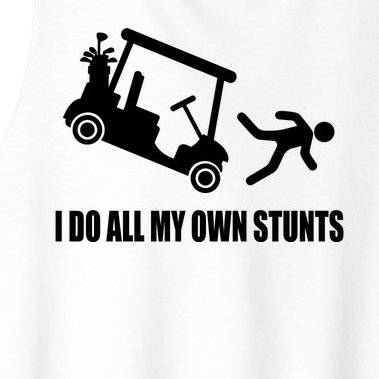 I Do All My Own Stunts Funny Golfer Women’s Racerback Cropped Tank