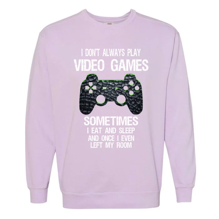 I DonT Always Play Video Games Funny Gamer Ns Funny Gift Garment-Dyed Sweatshirt