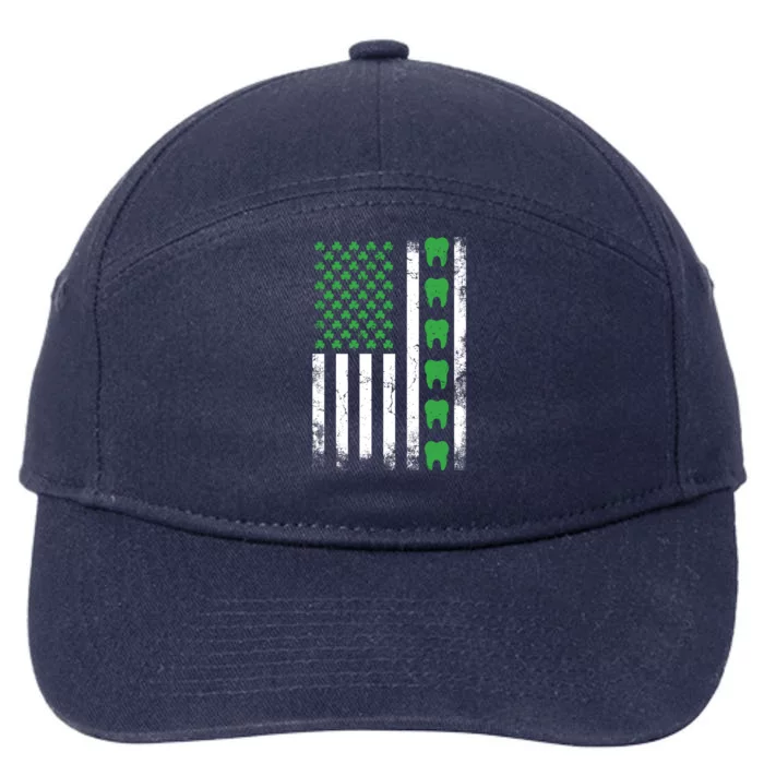 Irish Dentist American Flag Us Tooth Dental St Patrick's Day Gift 7-Panel Snapback Hat