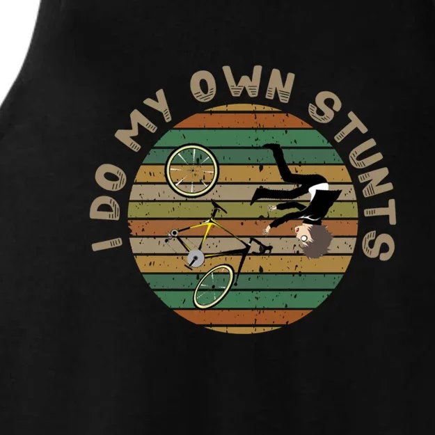 I Do All My Own Stunts Bike Funny Mountain Gift Ladies Tri-Blend Wicking Tank