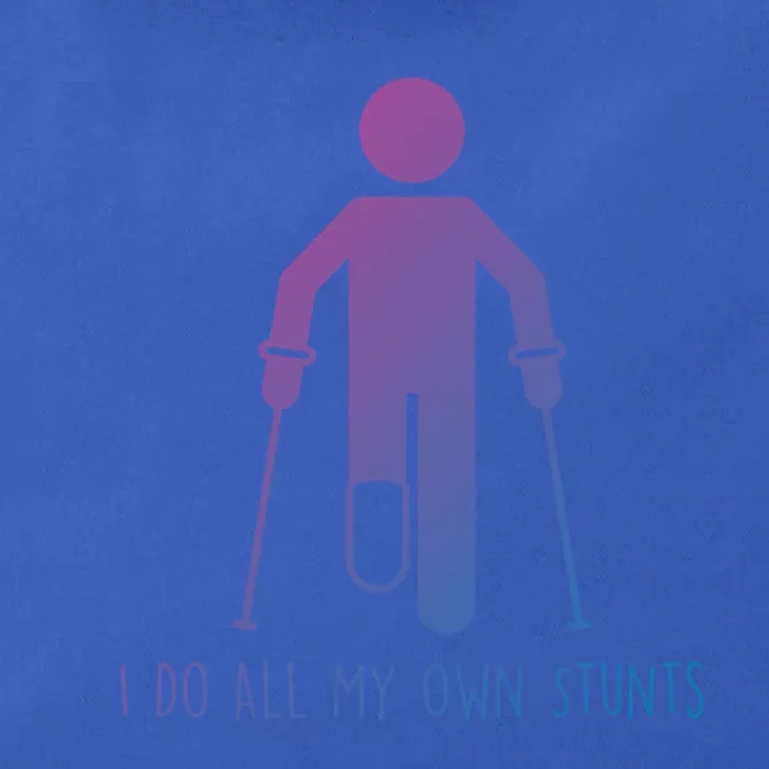 I Do All My Own Stunts Gift Get Well Gift Funny Injury Leg Gift Zip Tote Bag