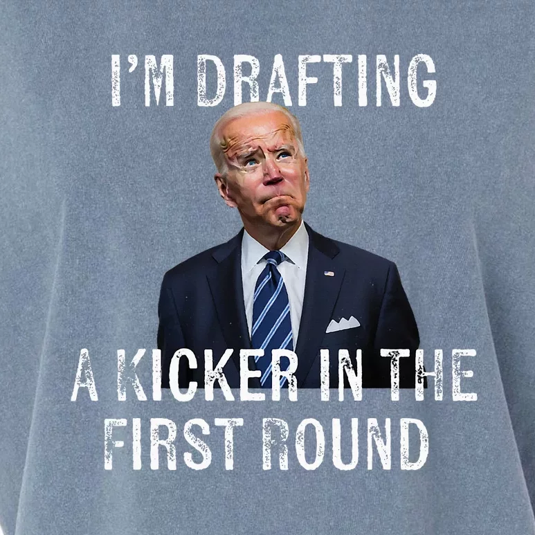 IM Drafting A Kicker In The 1st Round Joe Biden Funny Garment-Dyed Women's Muscle Tee