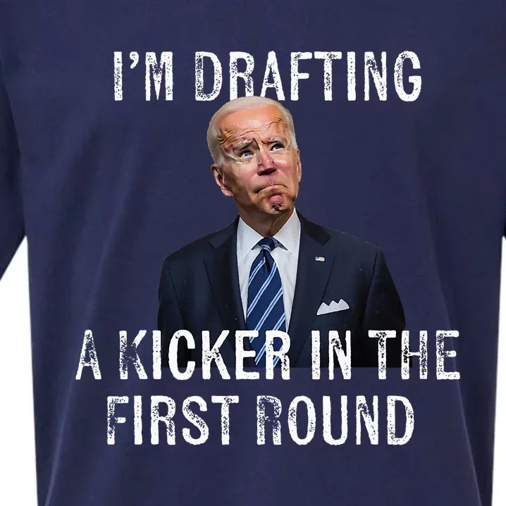 IM Drafting A Kicker In The 1st Round Joe Biden Funny Sueded Cloud Jersey T-Shirt