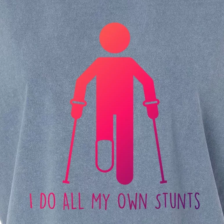 I Do All My Own Stunts Gift Get Well Gift Funny Injury Leg Gift Garment-Dyed Women's Muscle Tee