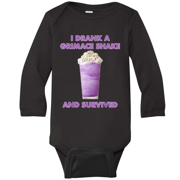 I Drank A Shake And Survived Baby Long Sleeve Bodysuit