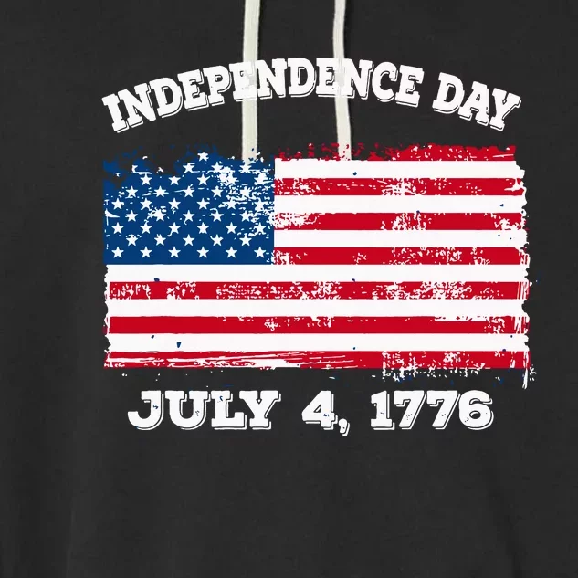 Independence Day American Flag Patriotic 1776 We The People Garment-Dyed Fleece Hoodie