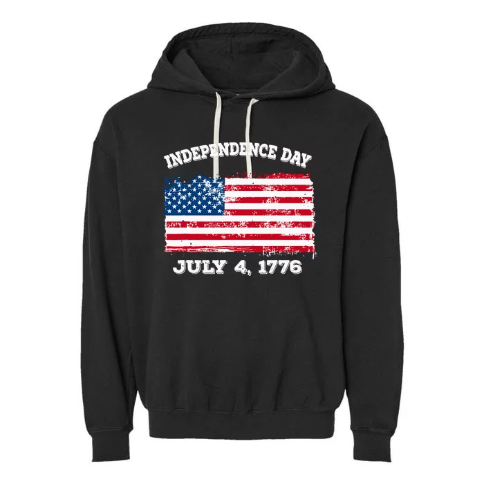 Independence Day American Flag Patriotic 1776 We The People Garment-Dyed Fleece Hoodie