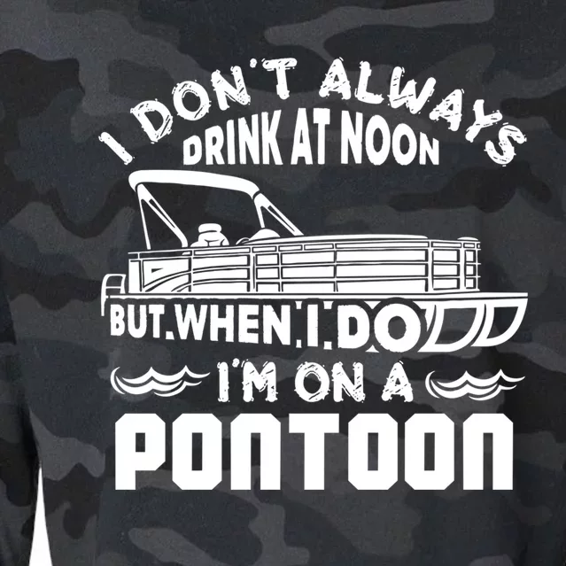 I Don't Always Drink At Noon But When I Do I'm On A Pontoon Cropped Pullover Crew