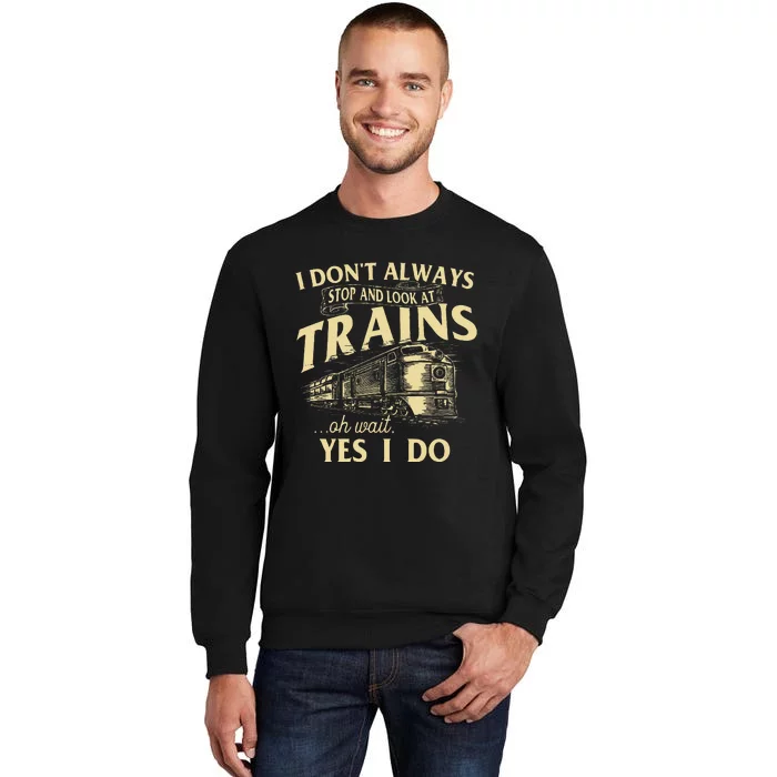 I DonT Always Stop And Look At Trains Trainspotter Railroad Sweatshirt