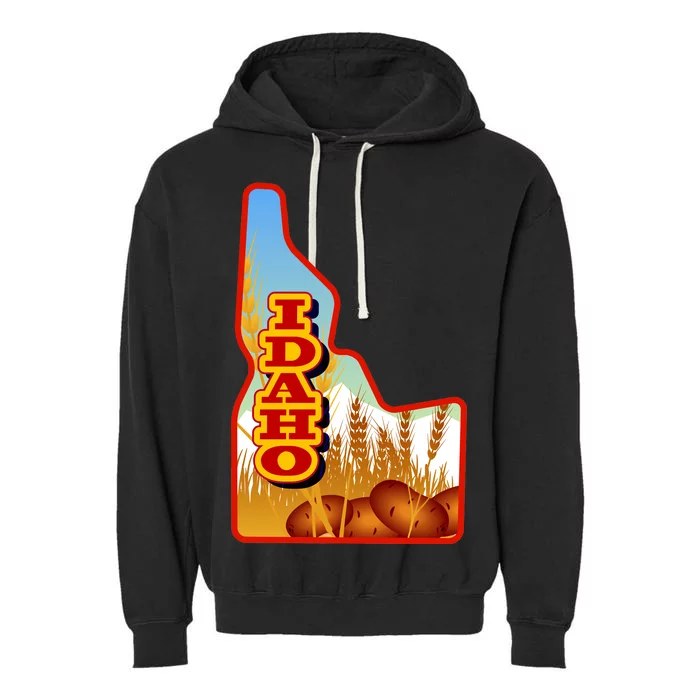 Idaho Potatoes State Outline Garment-Dyed Fleece Hoodie