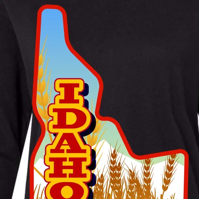 Idaho Potatoes State Outline Womens Cotton Relaxed Long Sleeve T-Shirt