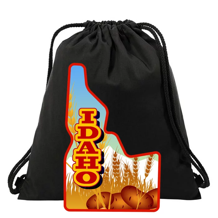 Idaho Potatoes State Outline Drawstring Bag