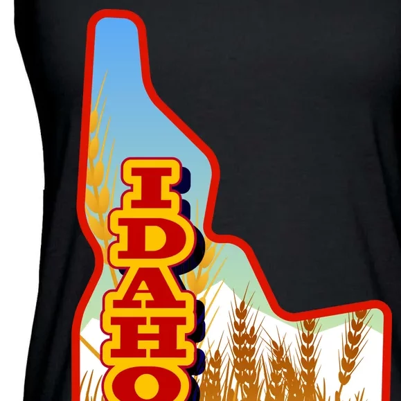 Idaho Potatoes State Outline Ladies Essential Flowy Tank