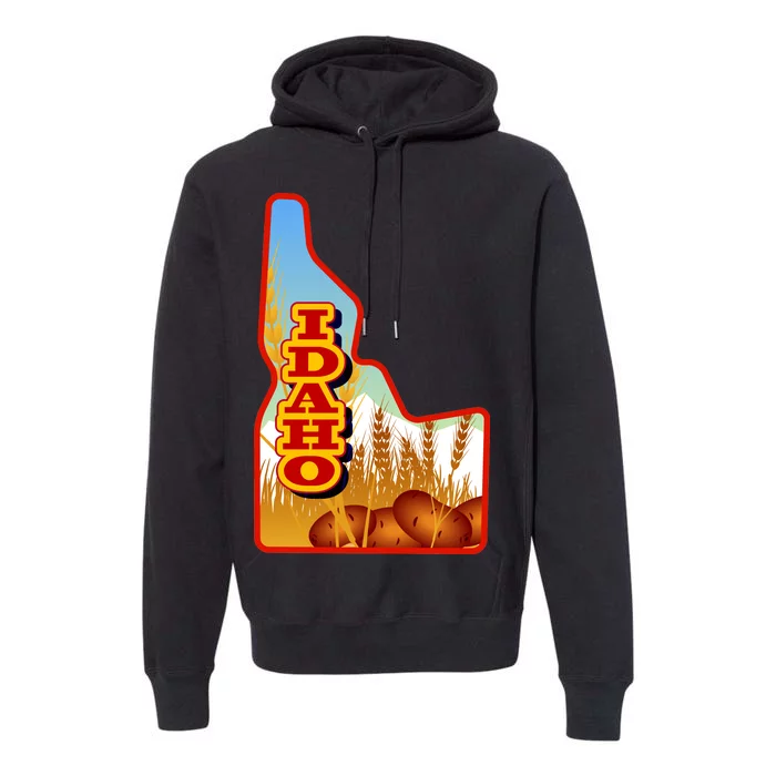 Idaho Potatoes State Outline Premium Hoodie