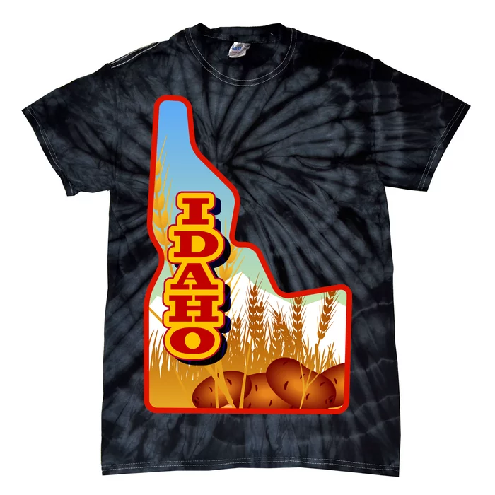 Idaho Potatoes State Outline Tie-Dye T-Shirt