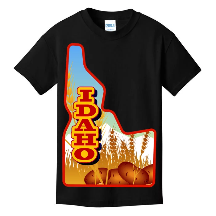 Idaho Potatoes State Outline Kids T-Shirt