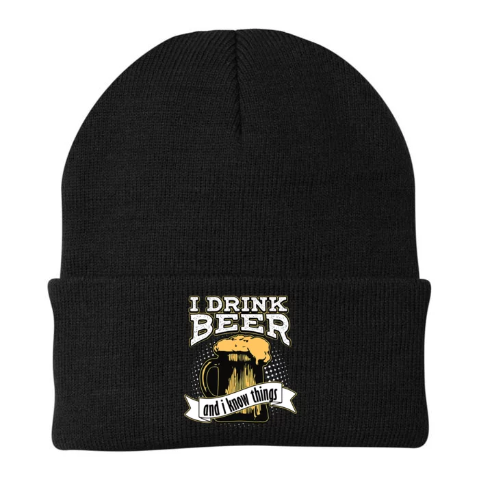 I Drink Beer And I Know Things Funny Drinking Knit Cap Winter Beanie