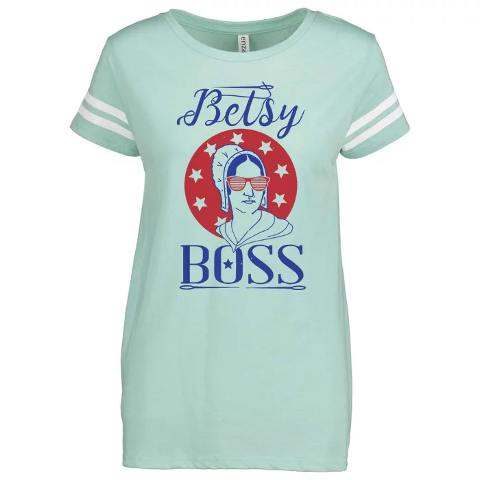 Independence Day Betsy Boss Ross 4th Of July Enza Ladies Jersey Football T-Shirt