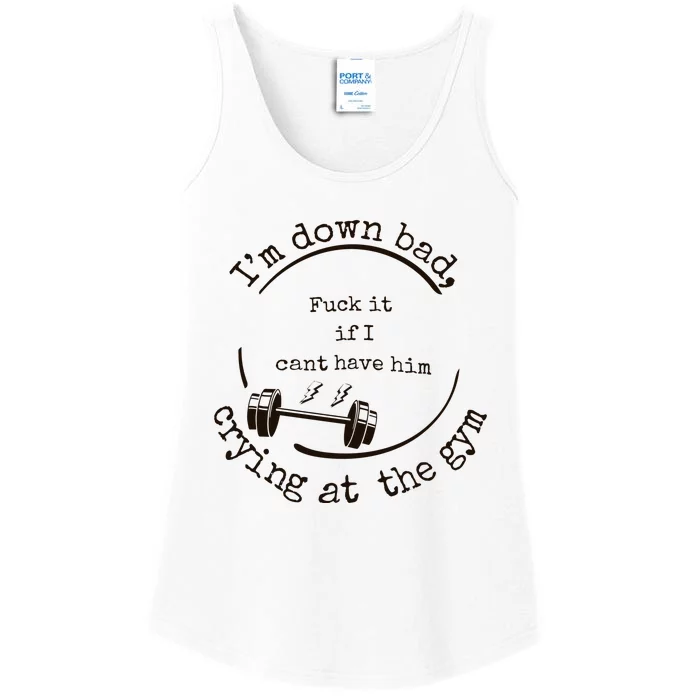 Im Down Bad Crying At The Gym Taylor Lyrics Ttpd Ladies Essential Tank