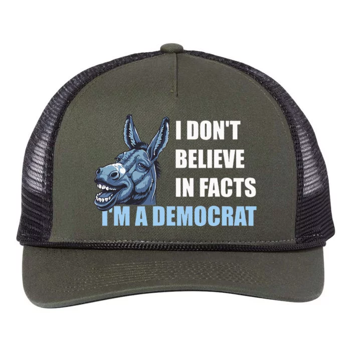 I DonT Believe In Facts IM A Democrat Retro Rope Trucker Hat Cap