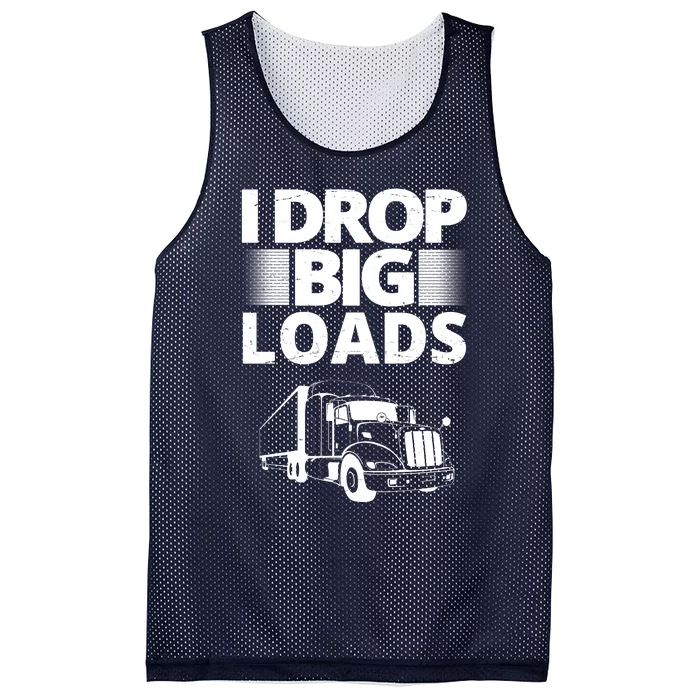 I Drop Big Loads Funny Truck Driver Gift Mesh Reversible Basketball Jersey Tank