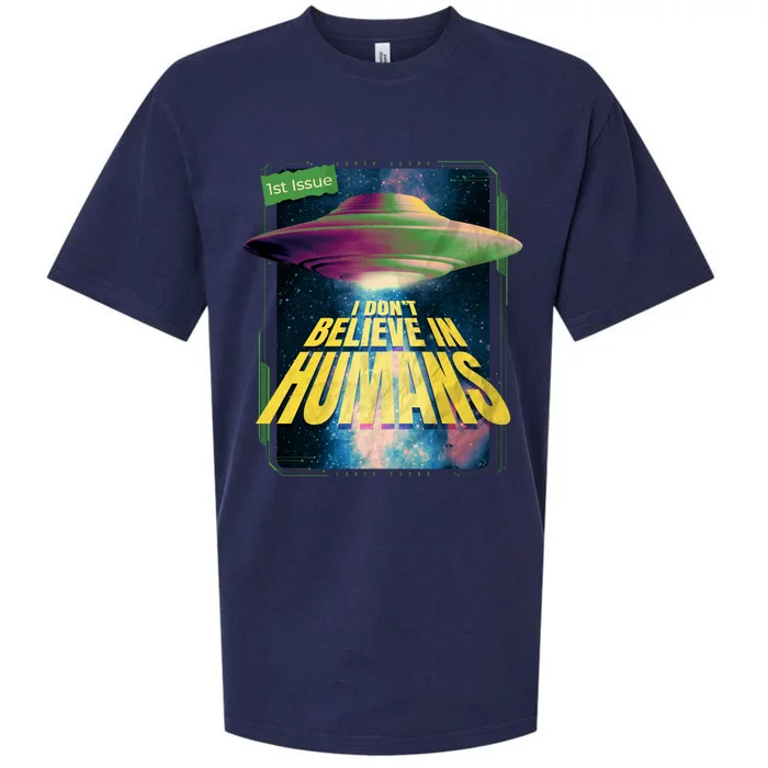 I Don't Believe In Humans UFO Sueded Cloud Jersey T-Shirt