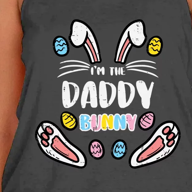 Im Daddy Bunny Rabbit Easter Family Matching Dad Papa Funny Gift Women's Knotted Racerback Tank