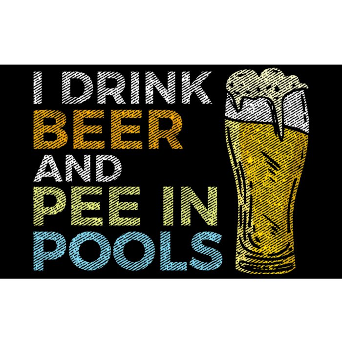 I Drink Beer And Pee In Pools Funny Grunge Vintage Pool Joke Bumper Sticker