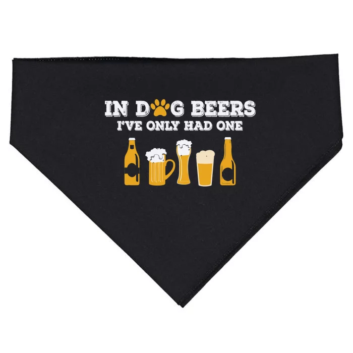 In Dog Beers I've Only Had One Funny ETOH Tee USA-Made Doggie Bandana