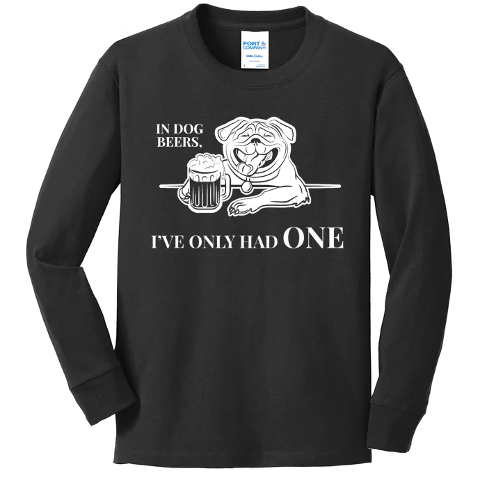 In Dog Beers I've Only Had One - Funny Drinking Kids Long Sleeve Shirt