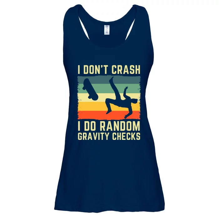 I Don't Crash I Do Random Gravity Checks Skateboard Ladies Essential Flowy Tank