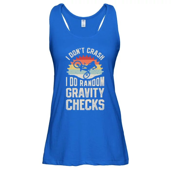 I Don't Crash I Do Random Gravity Checks Mountain Biking Cool Gift Ladies Essential Flowy Tank