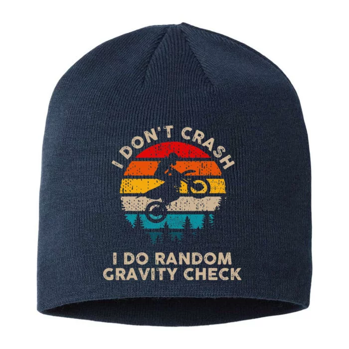 I Don't Crash Random Gravity Check Motocross Dirt Bike 8 1/2in Sustainable Knit Beanie