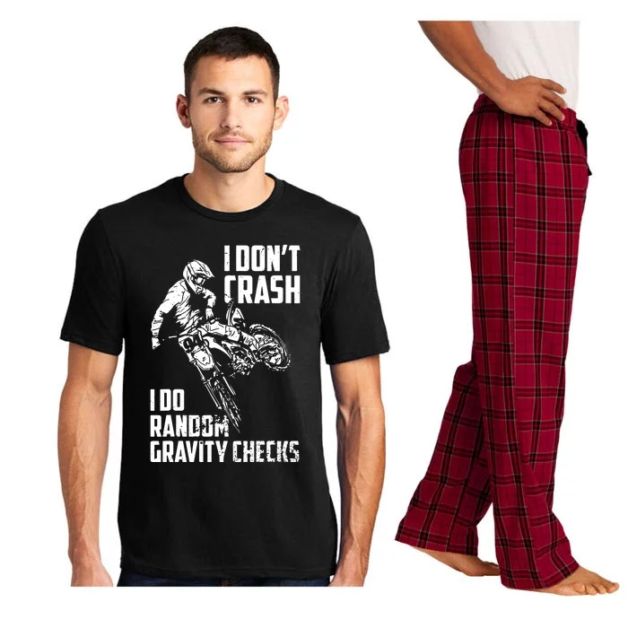 I Dont Crash I Do Random Gravity Checks Funny Motocross Pajama Set