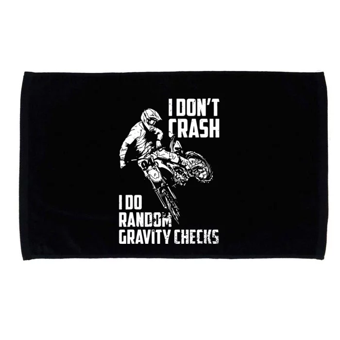 I Dont Crash I Do Random Gravity Checks Funny Motocross Microfiber Hand Towel