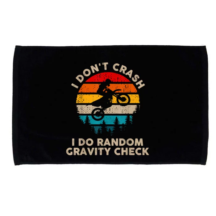 I Don't Crash Random Gravity Check Motocross Dirt Bike Microfiber Hand Towel