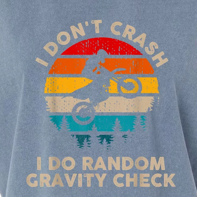 I Don't Crash Random Gravity Check Motocross Dirt Bike Garment-Dyed Women's Muscle Tee