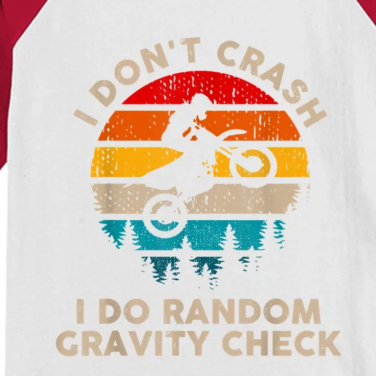 I Don't Crash Random Gravity Check Motocross Dirt Bike Kids Colorblock Raglan Jersey